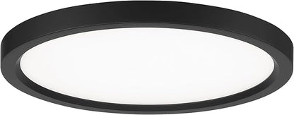 Minka Lavery 715-66A-L Vantage LED Flush Mount, 1-Light, 30 Total Watts, 15-in H x 1-in W, Coal Black