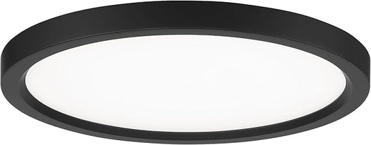 Minka Lavery 715-66A-L Vantage LED Flush Mount, 1-Light, 30 Total Watts, 15-in H x 1-in W, Coal Black