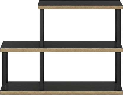Furinno Turn-N-Tube No Tools Decorative Display Shelf, 3-Tier Ladder, Americano/Black