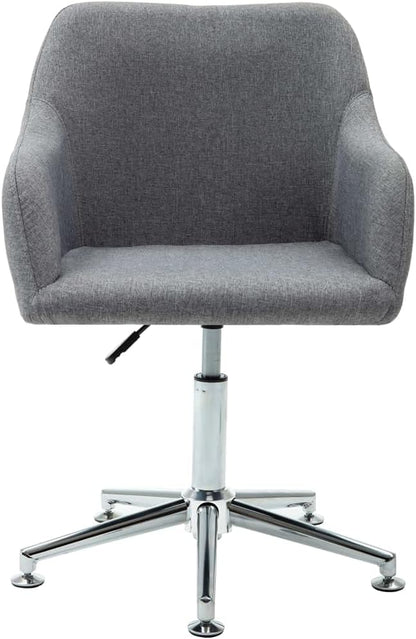 Light Grey Adjustable Swivel Dining Chair with Polyester Fabric Steel Frame for Kitchen Dining Room Office Comfort and Modern Design