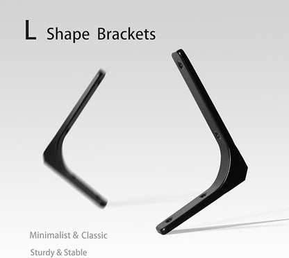 DINZI LVJ Long Wall Shelves, 31.5 Inch Wall Mounted Shelves Set of 2, Easy-to-Install, Floating Storage Ledges with Sturdy Metal Brackets for Living Room, Bathroom, Bedroom, Kitchen, Greige