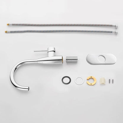 CREA Bar Sink Faucet Bathroom Faucets Single Hole Handle Chrome with Deck Plate Prep Wet Utility Small Mini Faucet for Marine Vessel Outdoor Farmhouse Vanity Lavatory
