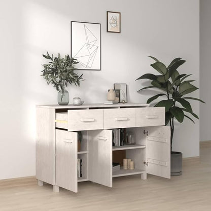White Solid Pinewood Sideboard, 44.5" Modern Matte Finish Buffet Cabinet for Living Room, Dining Room Storage Furniture Kitchen Furniture
