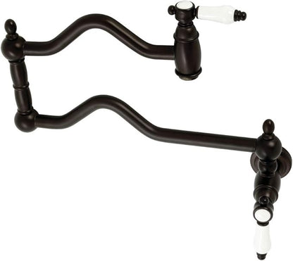 Kingston Brass KS2105BPL Bel-Air Wall Mount Pot Filler, Maximum 22-Inch Spout Reach, Oil Rubbed Bronze