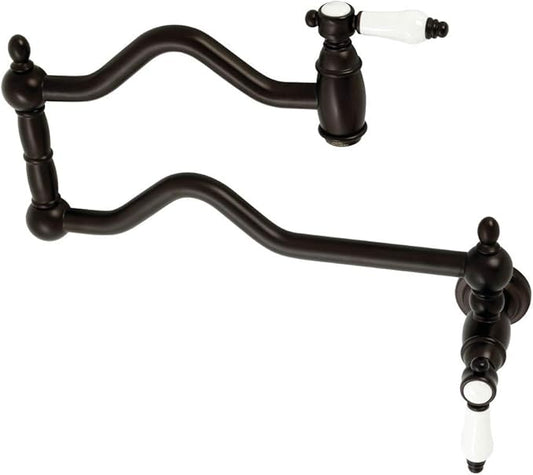 Kingston Brass KS2105BPL Bel-Air Wall Mount Pot Filler, Maximum 22-Inch Spout Reach, Oil Rubbed Bronze