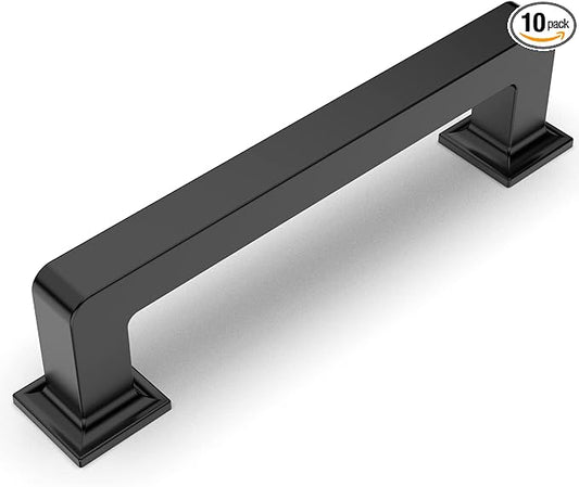 Amerdeco 10 Pack Matte Black Cabinet Pulls 3 Inch(76MM) Hole Centers Kitchen Cabinet Handles Cabinet Hardware Kitchen Handles for Cabinets Cupboard Handles Drawer Pulls ZH0019