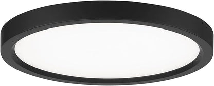 Minka Lavery 711-66A-L Vantage LED Flush Mount, 1-Light, 20 Total Watts, 11-in H x 1-in W, Coal Black