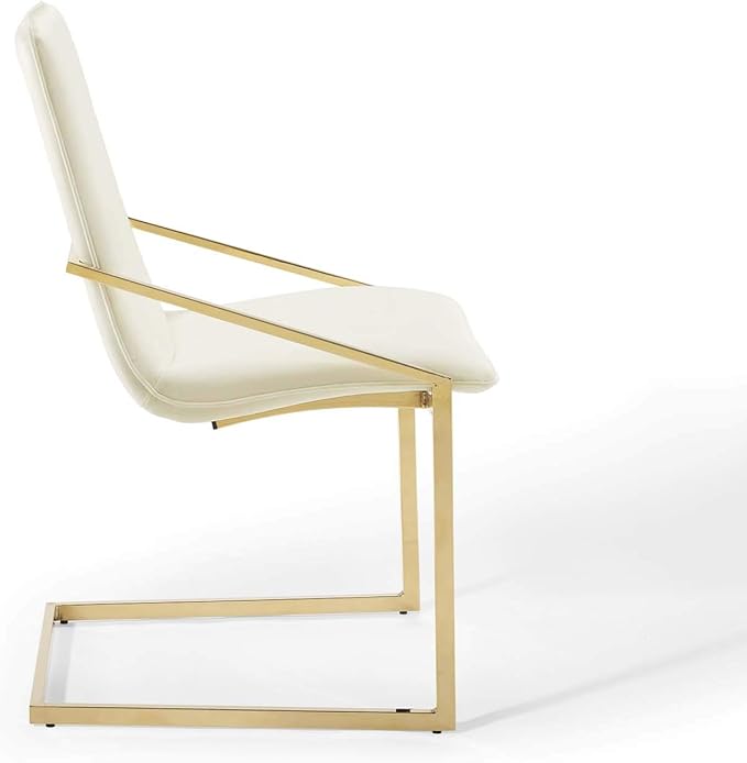 Modway Pitch Performance Velvet Armchair, 2 pcs - Dining Chairs, Gold Ivory