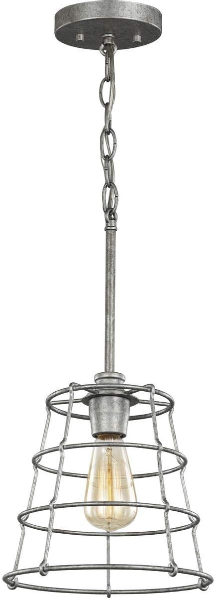 Progress Lighting Chambers Collection 1-Light Farmhouse Pendant Light Galvanized
