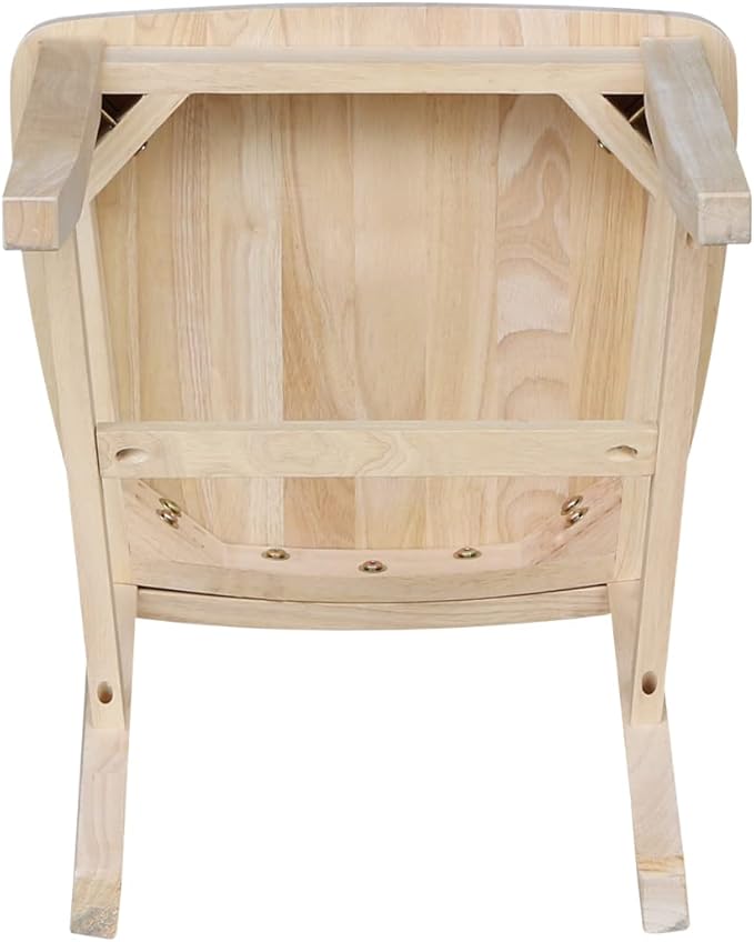 International Concepts Cafe Dining Chairs, Solid Parawood, Unfinished (Set of 2)