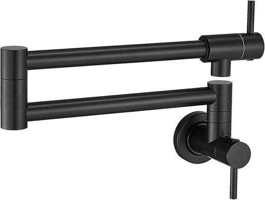 CENOSA Pot Filler Faucet Matte Black Commercial Wall Mount Stove Faucet Wall Mount Pot Filler Facuet