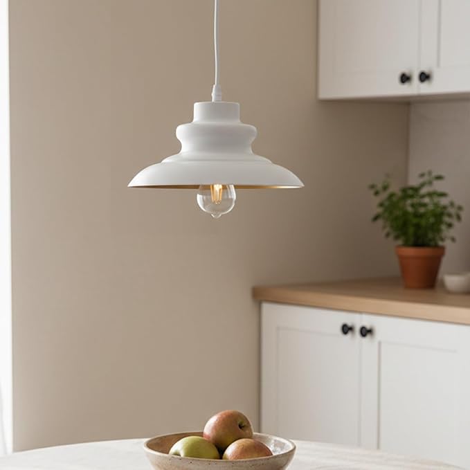 Pendant Light Fixture, Hanging Light for Kitchen Island Dining Room Bedroom Foyer, E26 Base Metal 1-Light Ceiling Lamp