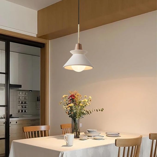 7.7'' Concrete Pendant Lights Kitchen Island Hanging Lights Unique Pinecone Lampshade Industrial Chandelier Nordic Cement Pendant Light for Dining Room,Bedside,Kitchen,Hallway,1Pcs,White