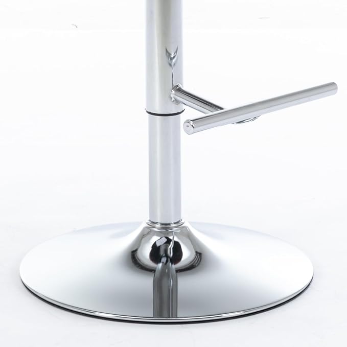Rhomtree Velvet Swivel Bar Stools with Button Tufted Back and Pull Ring Height Adjustable Barstools 25-33 Inch for Home Pub and Kitchen Island (Burgundy with Silver Base, Set of 8)