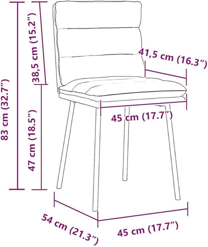 Black Velvet Dining Chairs Set of 2 Modern Rectangular Design Comfortable Seating for Dining Room Kitchen Living Room or Accent Use