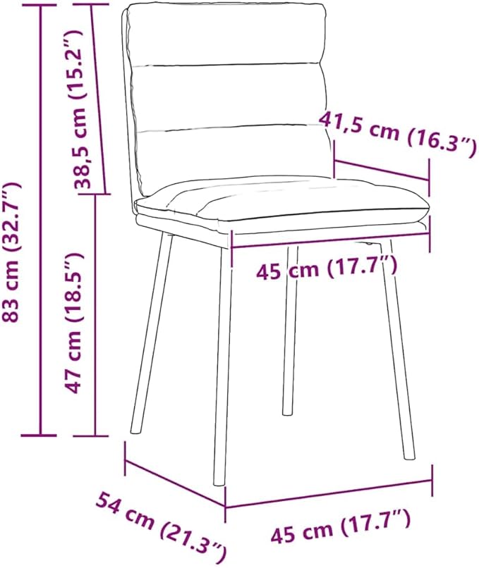 Modern Dining Chairs Set of 2 in Black Velvet Upholstery 21.3" D x 17.7" W x 32.7" H Matte Metal Legs Comfortable Accent Seats for Kitchen Dining Room Living Room or Bistro