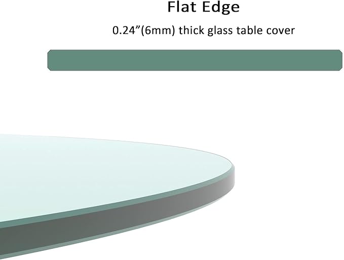 42" Round Tempered Glass Table Top, Clear Surface Flat Polished Edge for Furniture Protection Patio Dining Coffee End Tables (42 inch)