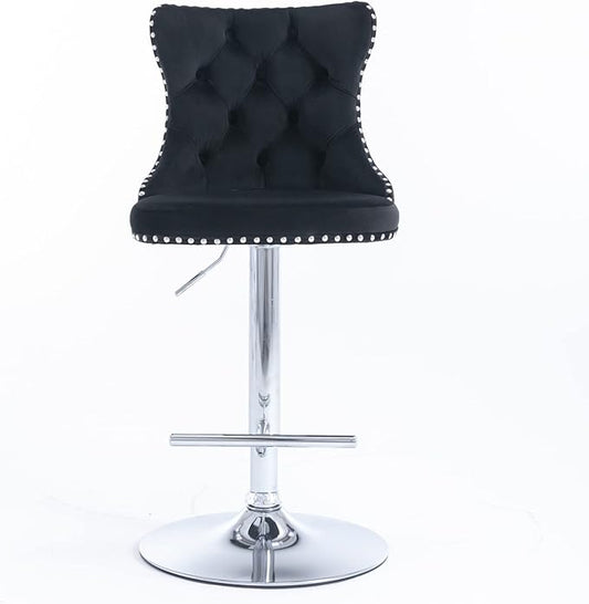 Modern Dining Chairs, Mid-Century Kitchen Table and Chairs with Sturdy Stable Base, Easy Assembly Luxury Furniture for Dining Room, Home Pub and Kitchen Island,Black-Foam-2PC-3