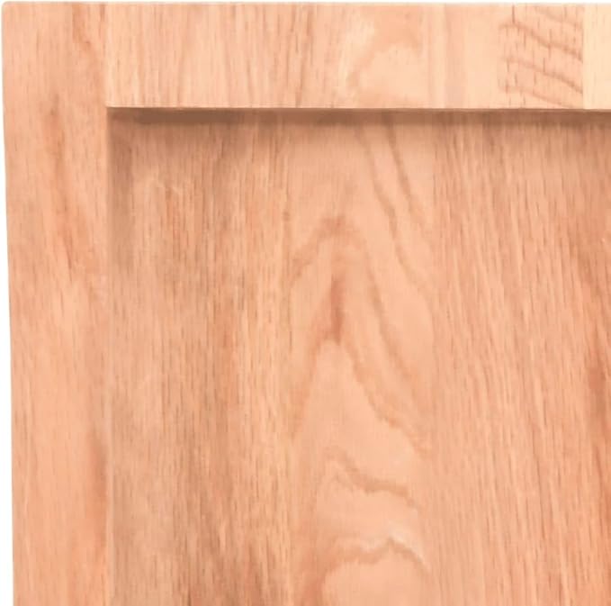 Solid Oak Live Edge Tabletop 15.7" x 23.6" Brown Varnished Butcher Block Countertop for Dining Room Kitchen Office Craft Station