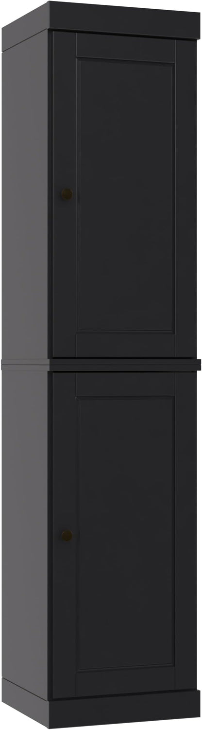 Palace Imports Solid Wood Pantry Cabinet - Tall Narrow Storage Cabinet with Raised Panel Doors - 16.5" W x 71.5" H - Black, Kitchen Cupboard, Adjustable Shelves, 100% Eco-Friendly Wood, Modular