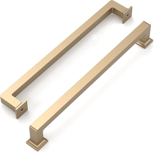 Amerdeco 10 Pack Champagne Bronze Cabinet Pulls 12.6 Inch(320MM) Hole Centers Kitchen Cabinet Handles Cabinet Hardware Kitchen Handles for Cabinets Cupboard Handles Drawer Pulls ZH0019