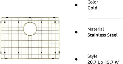 Starstar Sinks Protector Matte Gold 304 Stainless Steel Kitchen Sink Bottom Grid, Rack (30 L x 17 W)