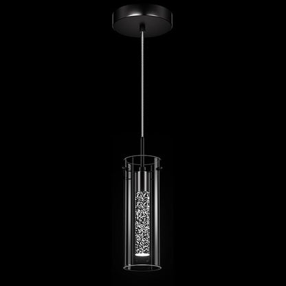 1 Pack Pendant Ceiling Light Fixture, Pendant Lights for Kitchen Island Crystal Pendant Light, 1-Light Integrated Kitchen Hanging Light Fixture Modern Island Light with Bubble Glass