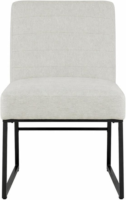 HomePop Channeled Metal Dining Chair - Sustainable Gray Woven (Single Pack)