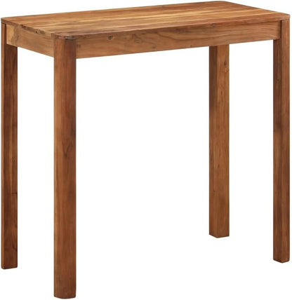 Bar Table Honey Solid Acacia Wood 43.3x21.7x41.7 in Dining Room Kitchen Island Style High Top Rectangular Counter Table for Living Space Bar Area