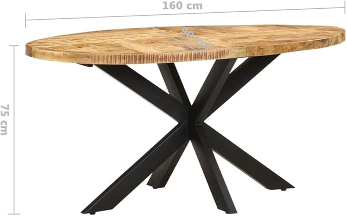 Dining Table,Round Dining Table,Writing Desk, Computer Desk, Balcony Table,for Home, Restaurant, bar, Pub, Bistro, Coffee Shop, Kitchen Island, 63"x35.4"x29.5" Rough Mango Wood