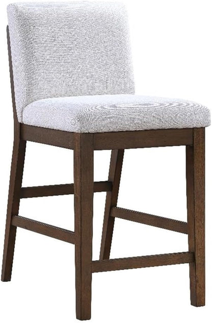 Steve Silver Furniture Canton Upholstered Counter Chairs, Set of 2, Upholstered 24-Inch Set Height Stools, Dining Room/Kitchen, Kitchen Island, 300lb Capacity, 22.25" L x 19" W x 38" H, Brown