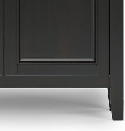 SIMPLIHOME Amherst 36-inch Wide Transitional-Style Storage Cabinet in Hickory Brown with Drawers and Adjustable Shelves for Entryway or Living Room
