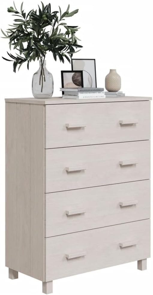 White Solid Pinewood Sideboard, Modern MDF Buffet Cabinet with Smooth Sliding Doors, 15.7 x 31.1 x 40.7 in, Tall Storage for Living Room, Dining Area Kitchen Furniture