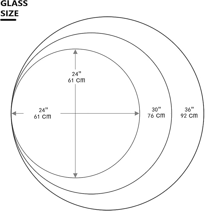 30" Round Tempered Glass Table Top - 1/2" - Thick Flat Polished Edge