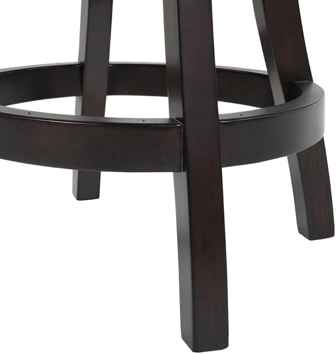 Swivel Counter Height Bar Stool with High Back and Armrests for Kitchen Islands and Home Bars