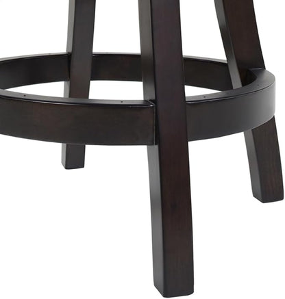 Swivel Counter Height Bar Stool with High Back and Armrests for Kitchen Islands and Home Bars