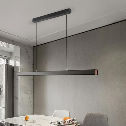 3000k-6000kModern Ceiling Pendant Light with Remote Control, Linear Chandelier Dining Light Fixture for Kitchen, Living Room, Dining Room (Dimming, 31.5inch)