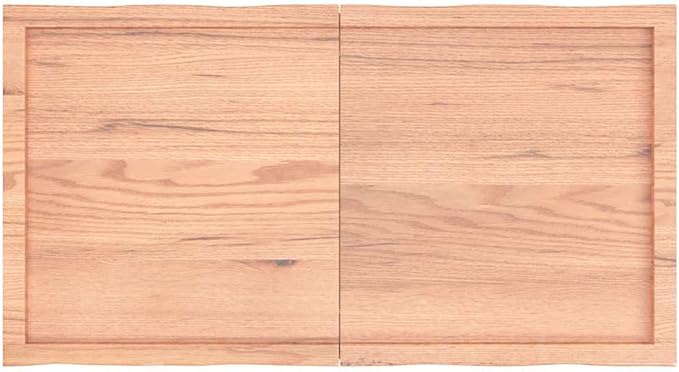 47"x24" Solid Oak Foldable Tabletop Light Brown Live Edge Butcher Block Countertop for Dining Room Kitchen Office Compact Storage