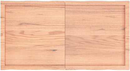 47"x24" Solid Oak Foldable Tabletop Light Brown Live Edge Butcher Block Countertop for Dining Room Kitchen Office Compact Storage