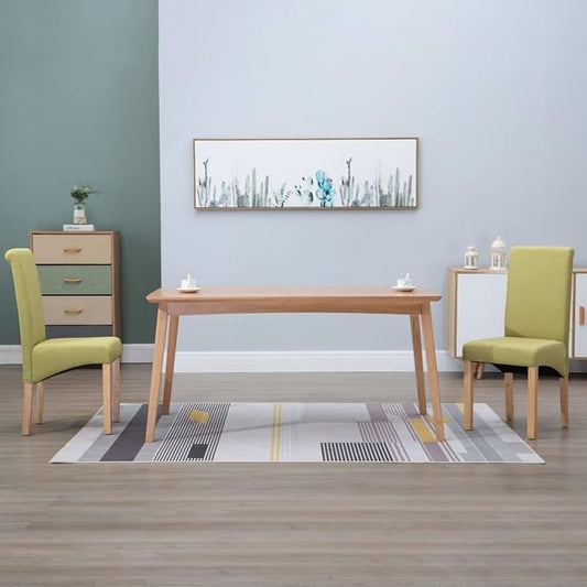 Modern Green Fabric Dining Chairs Set of 2 Wooden Frame Comfortable Living Room Kitchen Furniture Accent Chairs for Farmhouse Home Decor