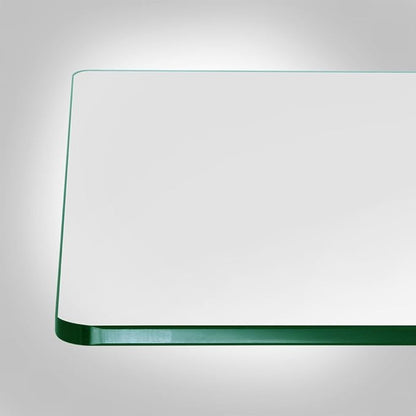 Dulles Glass 24 inch Square Glass Table Top - Tempered - 3/8" Thick Glass Surface, Safe Flat Polished, Radius Corners, Multipurpose for Dining Table, Patio, Coffee and End Table