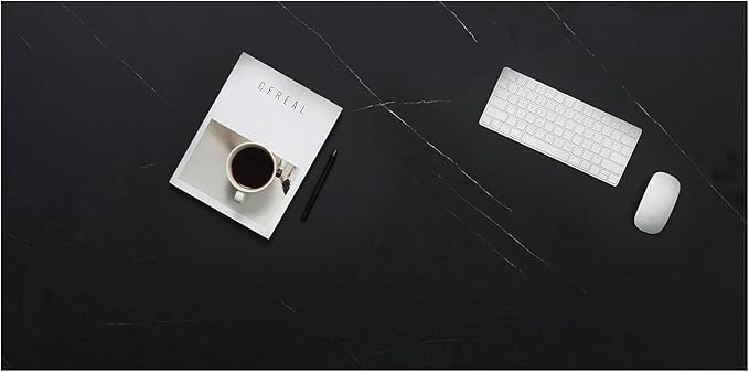 Kaboon 60x28 inches Tabletop, Solid One-Piece Desktop for Sit Stand Desk, Double Desks, L Desk DIY,Wood Countertop Home or Commercial Use,1 inch Thick, Could Atlas/Black Marble, 27.56" D x 59.1" W