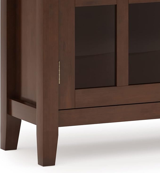 SIMPLIHOME Artisan SOLID WOOD 36 Inch Wide Contemporary Entryway Storage Cabinet in Russet Brown, For the Living Room, Entryway and Family Room