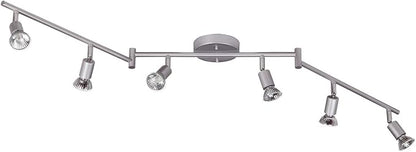 Globe Electric 59351 Payton 6-Light Foldable Track Lighting, Matte Silver