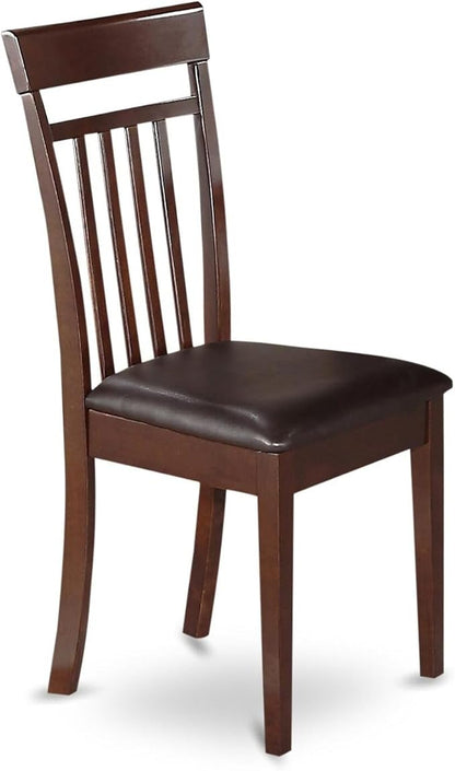 HomeStock 7 Piece Dining Set Consist of an Antique Rectangle Solid Wood Table and 6 Kitchen Room Chairs, 36x60 Inch, Mahogany