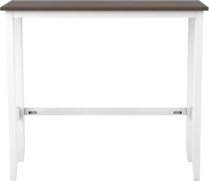 Farmhouse Dining Table Set,48" Rectangular Wood Bar Height Dining Set, Kitchen Breakfast Nook with 2 Upholstered Chairs for Small Places (Cherry+White/N*Bar)