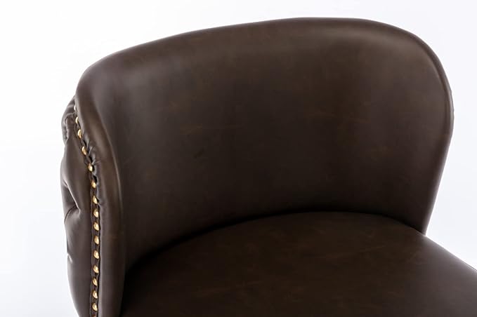 Modern Dining Chairs, Mid-Century Kitchen Table and Chairs with Sturdy Stable Construction, Easy Assembly for Dining Room, Home Pub and Kitchen Island,Brown-PU-2PC