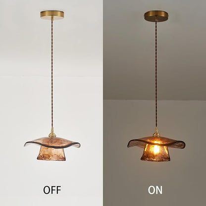 YLONG-ZS Pendant Lights Kitchen Island,Glass Hanging Pendant Light Brass,Vintage Gold Farmhouse Kitchen Hanging Lights for Island Dining Room Bedroom Living Room Hotel