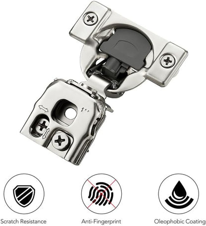 Ravinte 30 Pack 15 Pairs 1 inch Overlay Soft Close Hidden Door Hinge for Kitchen Cabinet Stainless Steel Adjustable Satin Nickel Hardware