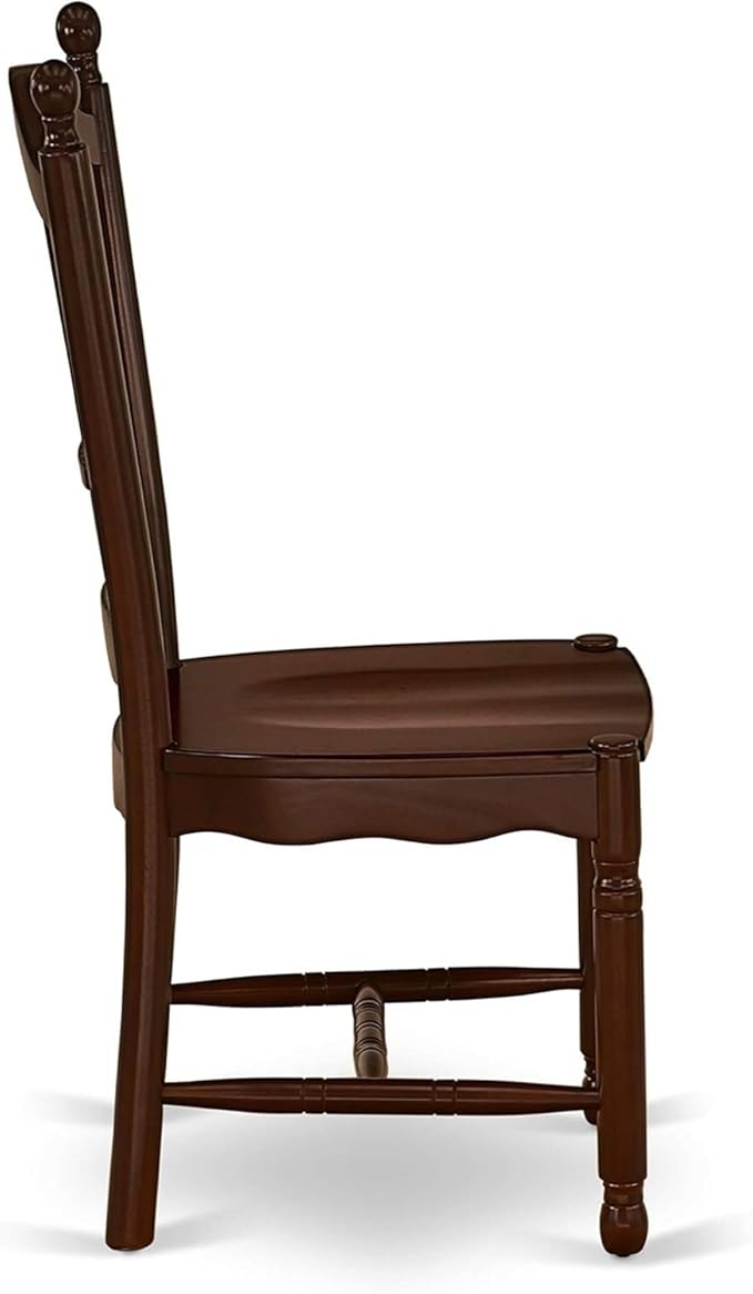HomeStock 7-Piece Dining Table Set with Rectangle Wooden Table (36x60 Inch) and 6 Dining Room Chairs in Mahogany, Perfect for Dining Rooms